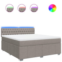 Boxspring met matras stof taupe 180x200 cm