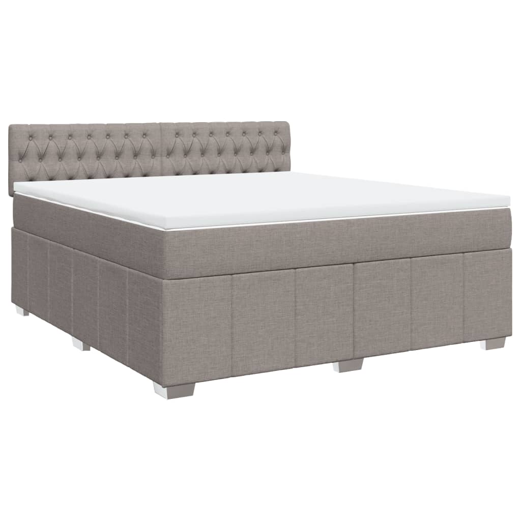 Boxspring met matras stof taupe 180x200 cm