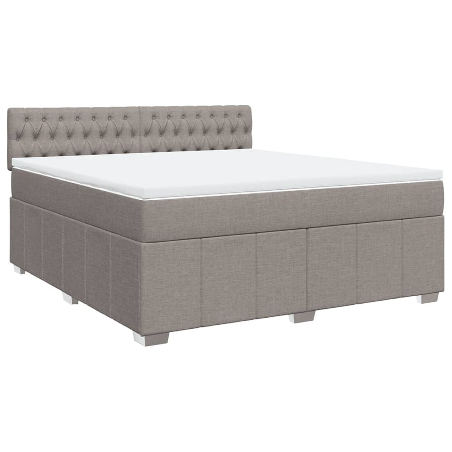Boxspring met matras stof taupe 180x200 cm