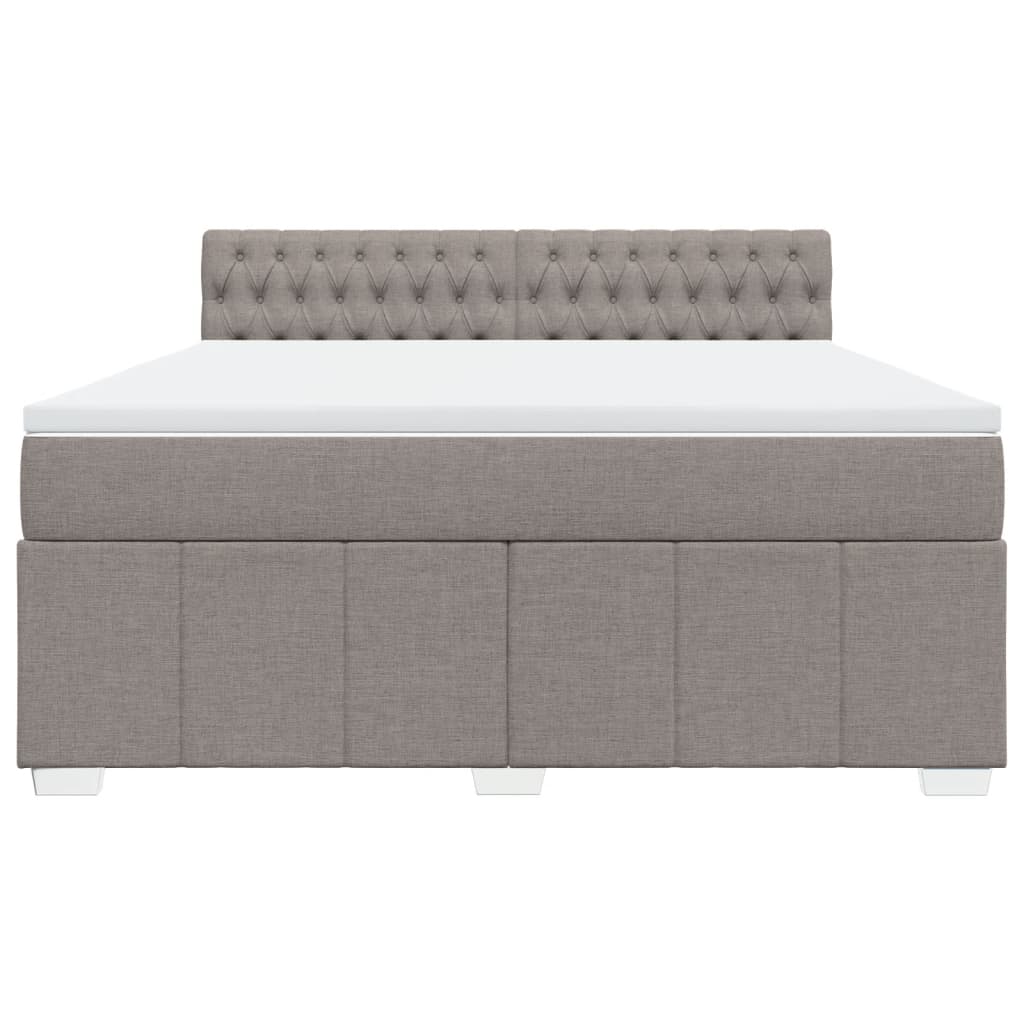 Boxspring met matras stof taupe 180x200 cm