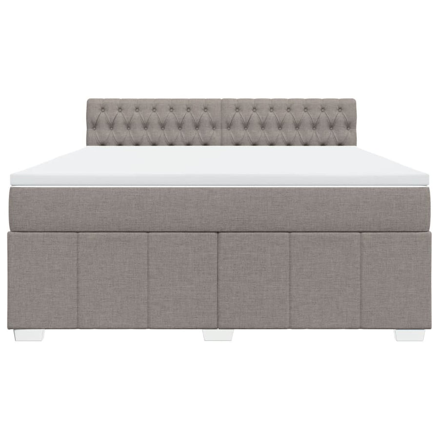 Boxspring met matras stof taupe 180x200 cm