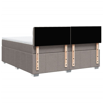 Boxspring met matras stof taupe 180x200 cm