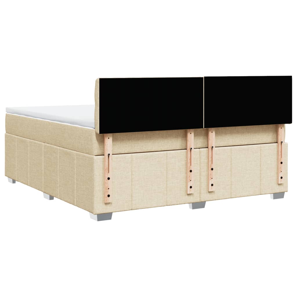 Boxspring met matras stof crèmekleurig 180x200 cm