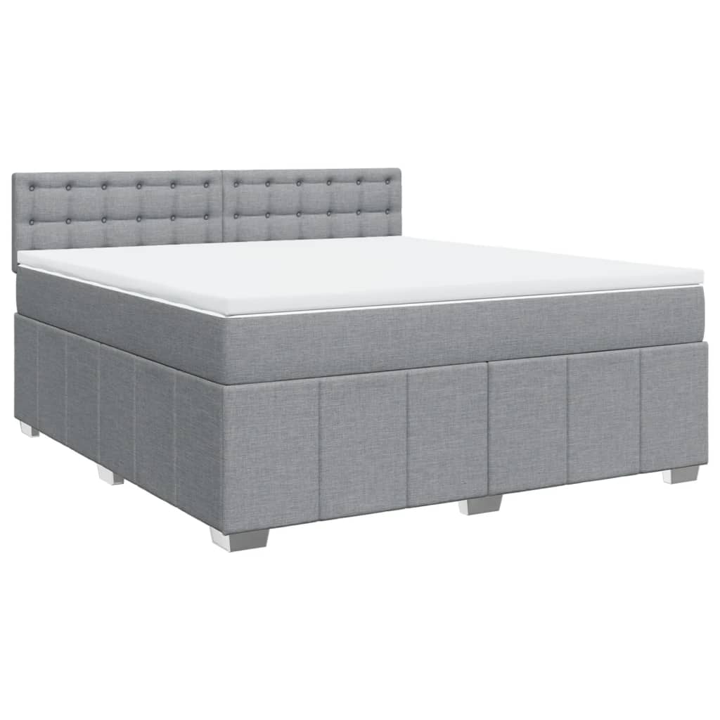 Boxspring met matras stof lichtgrijs 180x200 cm