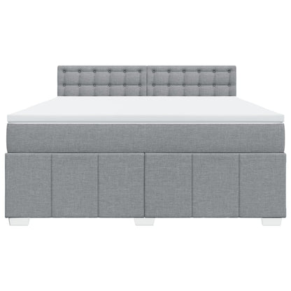 Boxspring met matras stof lichtgrijs 180x200 cm