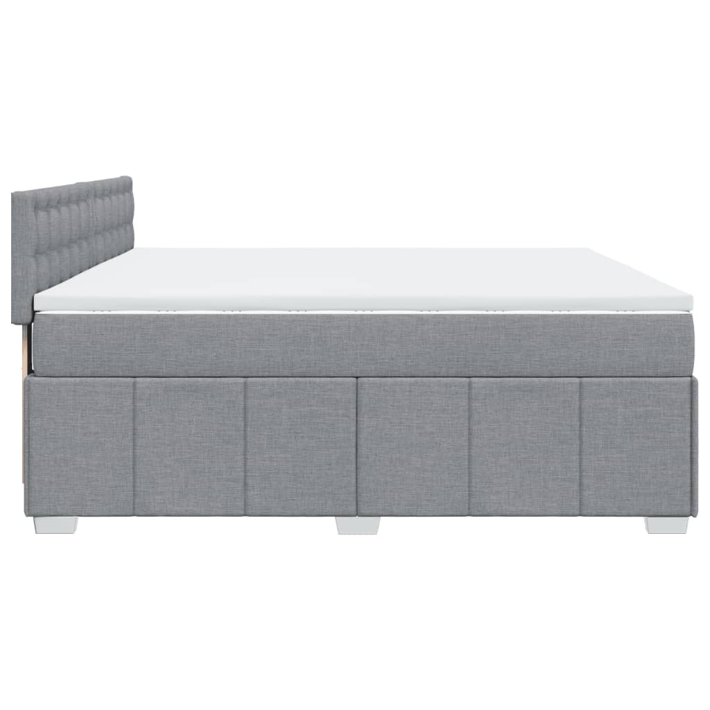 Boxspring met matras stof lichtgrijs 180x200 cm