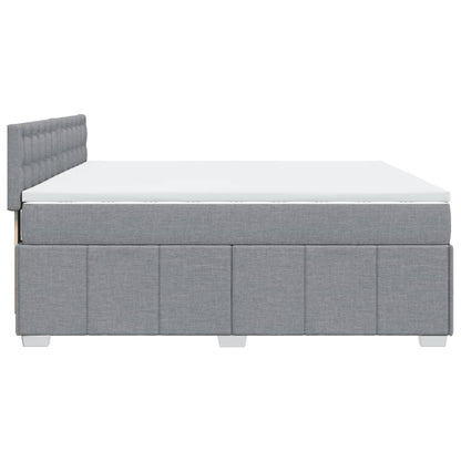 Boxspring met matras stof lichtgrijs 180x200 cm