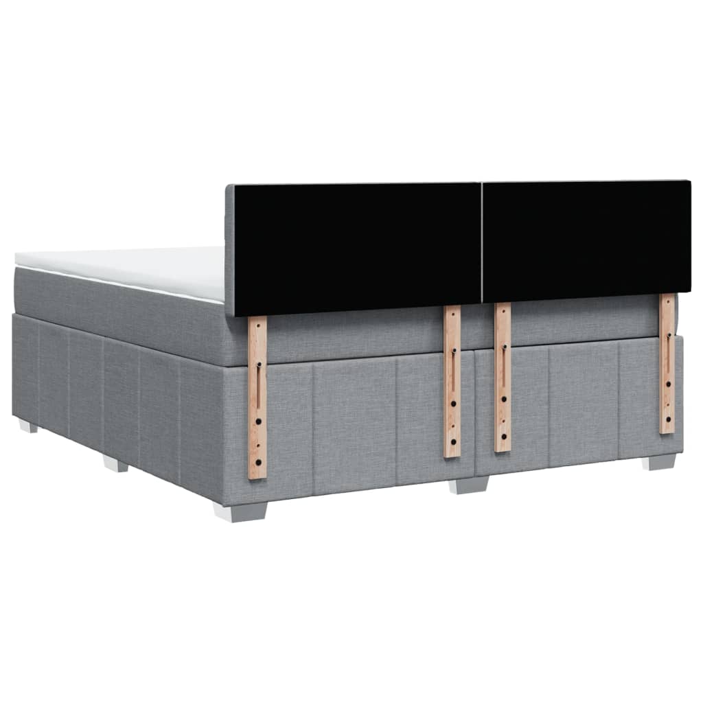 Boxspring met matras stof lichtgrijs 180x200 cm