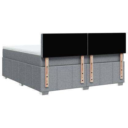 Boxspring met matras stof lichtgrijs 180x200 cm