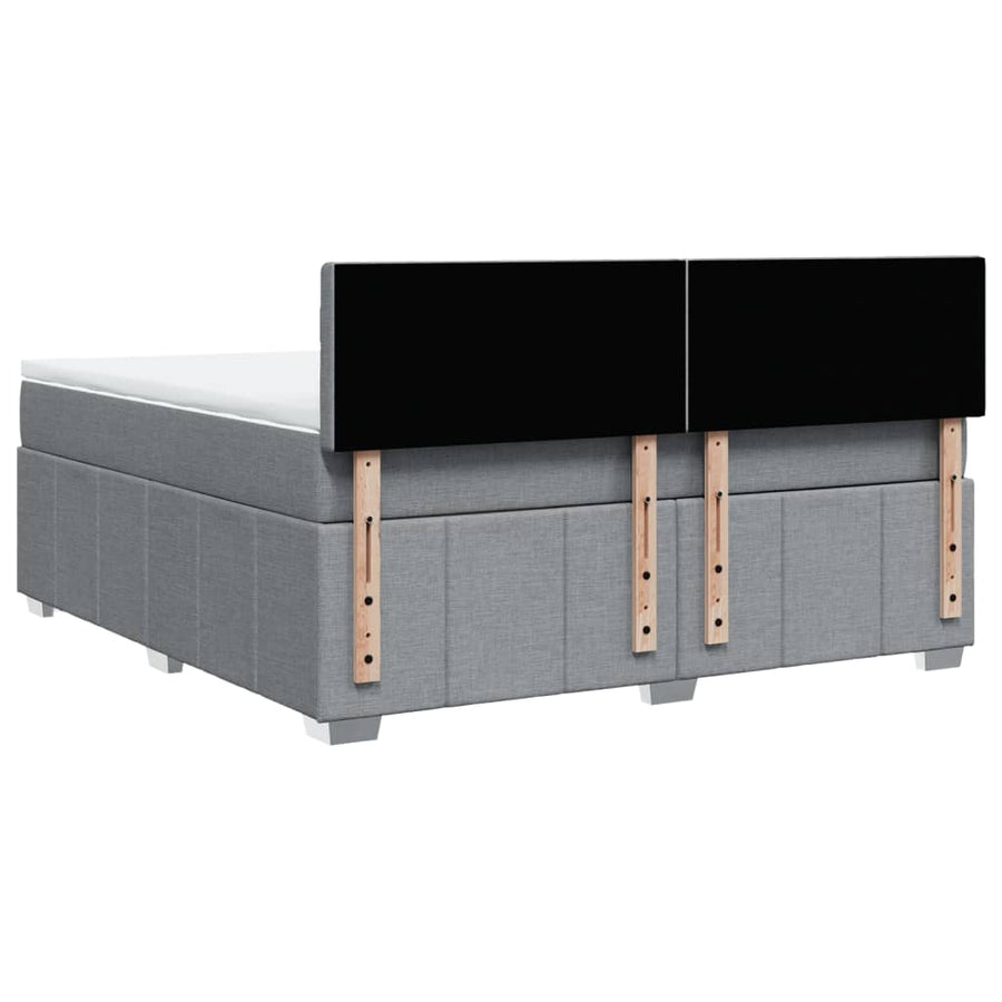 Boxspring met matras stof lichtgrijs 180x200 cm