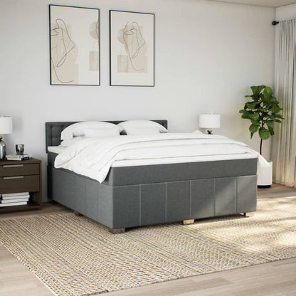 Boxspring met matras stof donkergrijs 180x200 cm