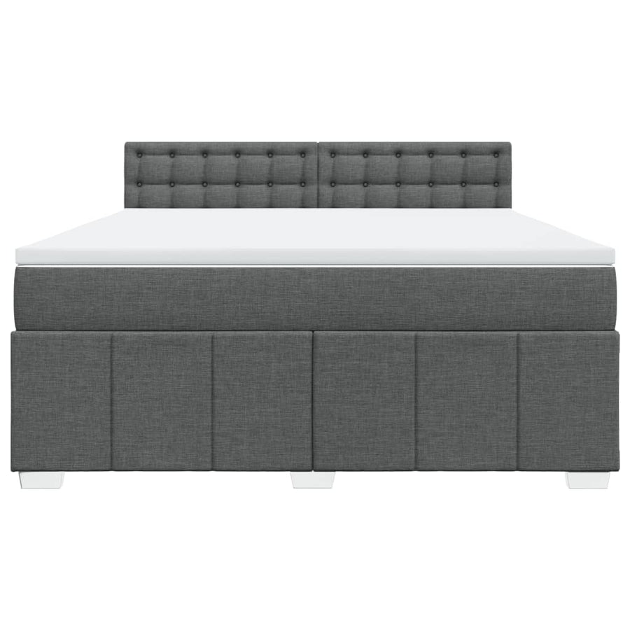 Boxspring met matras stof donkergrijs 180x200 cm