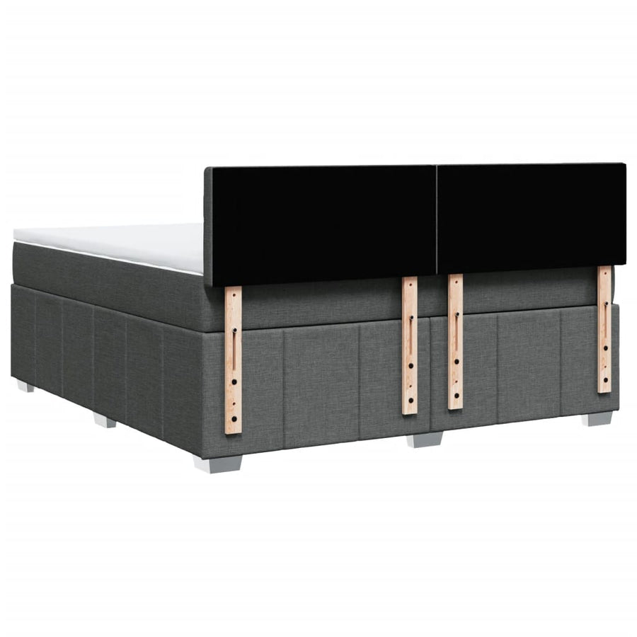 Boxspring met matras stof donkergrijs 180x200 cm