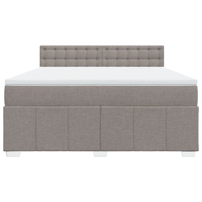 Boxspring met matras stof taupe 180x200 cm