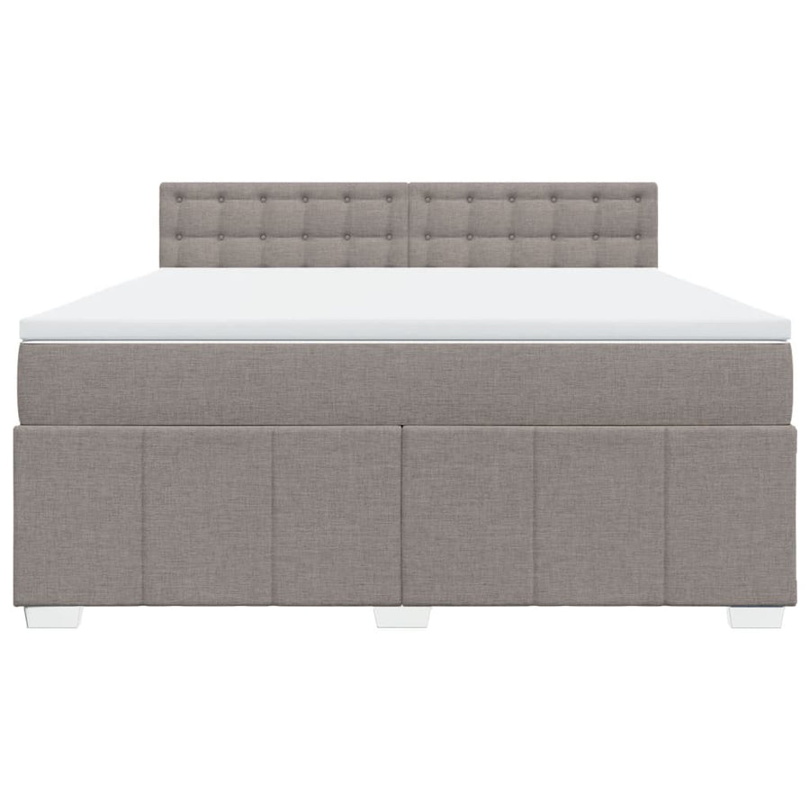 Boxspring met matras stof taupe 180x200 cm