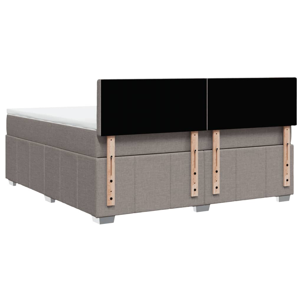 Boxspring met matras stof taupe 180x200 cm