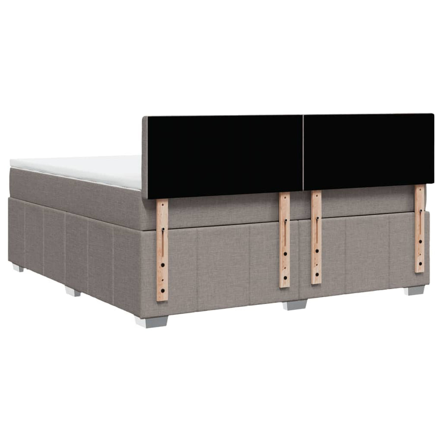 Boxspring met matras stof taupe 180x200 cm