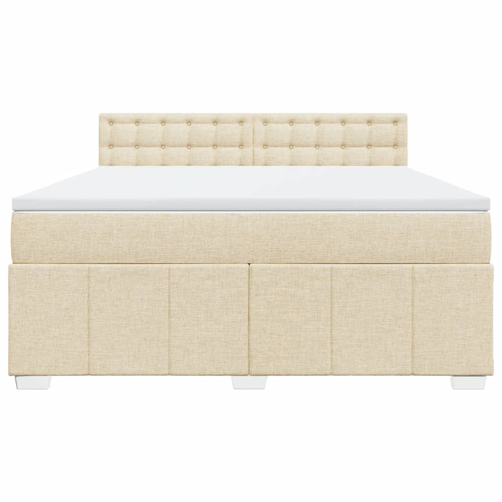Boxspring met matras stof crèmekleurig 180x200 cm