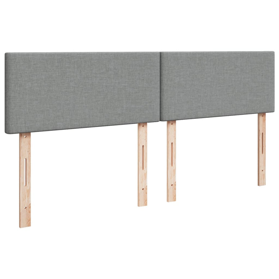 Boxspring met matras stof lichtgrijs 200x200 cm