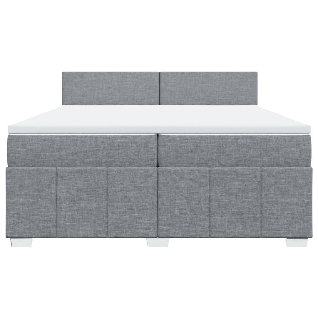 Boxspring met matras stof lichtgrijs 200x200 cm