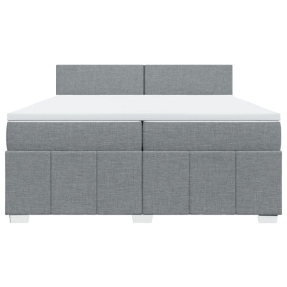 Boxspring met matras stof lichtgrijs 200x200 cm