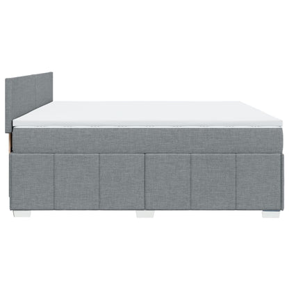 Boxspring met matras stof lichtgrijs 200x200 cm