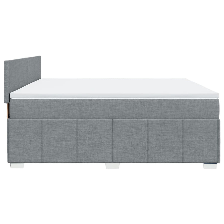 Boxspring met matras stof lichtgrijs 200x200 cm