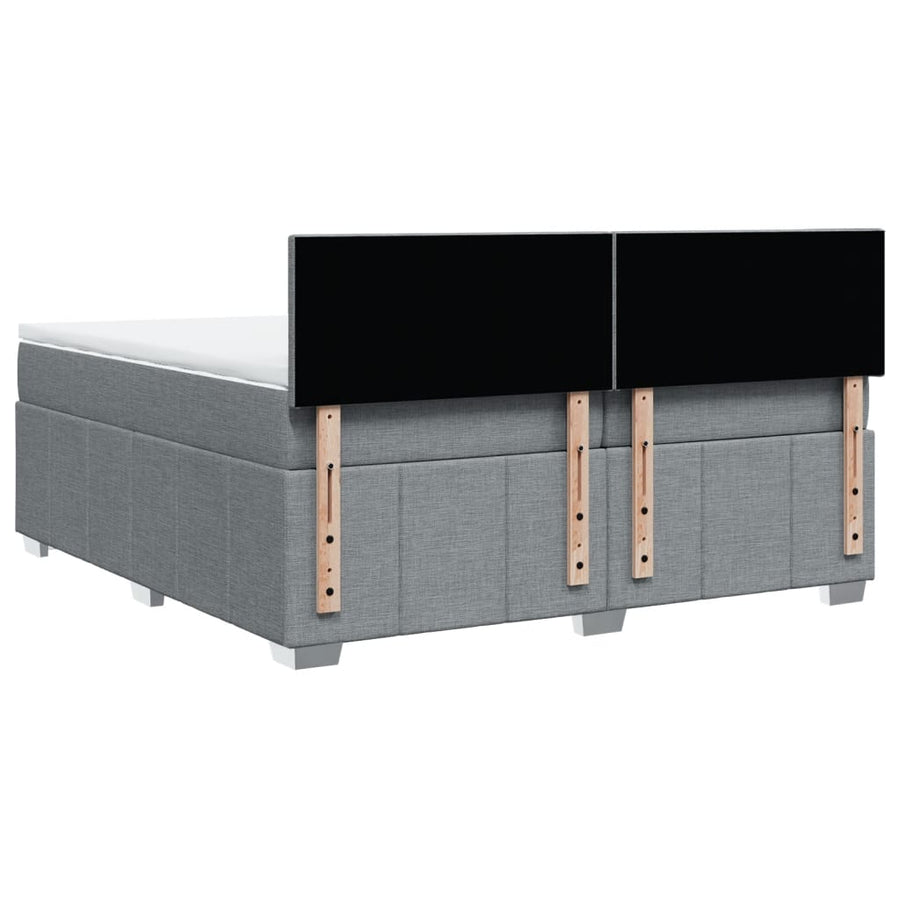 Boxspring met matras stof lichtgrijs 200x200 cm