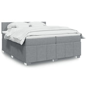 Boxspring met matras lichtgrijs 200x200 cm
