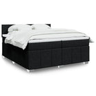 Box spring bed with mattress fabric black 200x200 cm