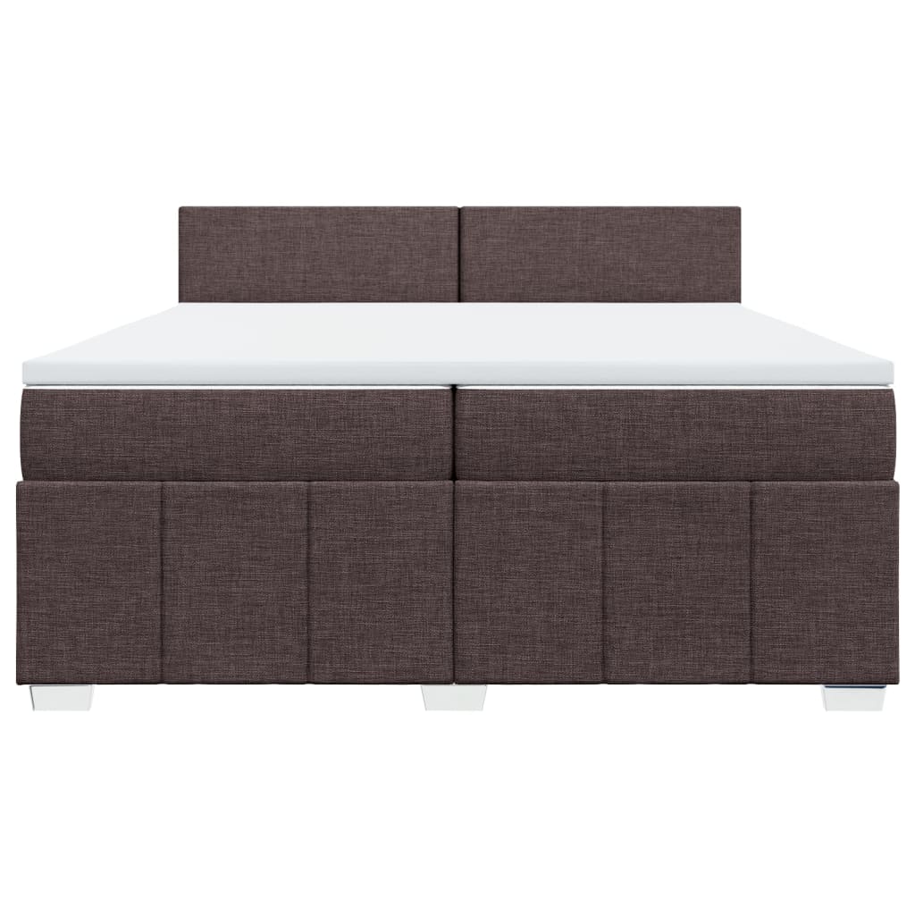 Boxspring met matras stof donkerbruin 200x200 cm
