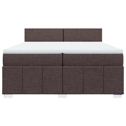 Boxspring met matras stof donkerbruin 200x200 cm