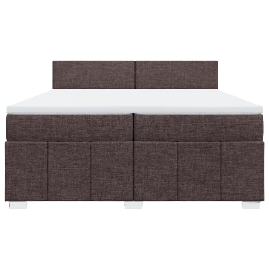 Boxspring met matras stof donkerbruin 200x200 cm