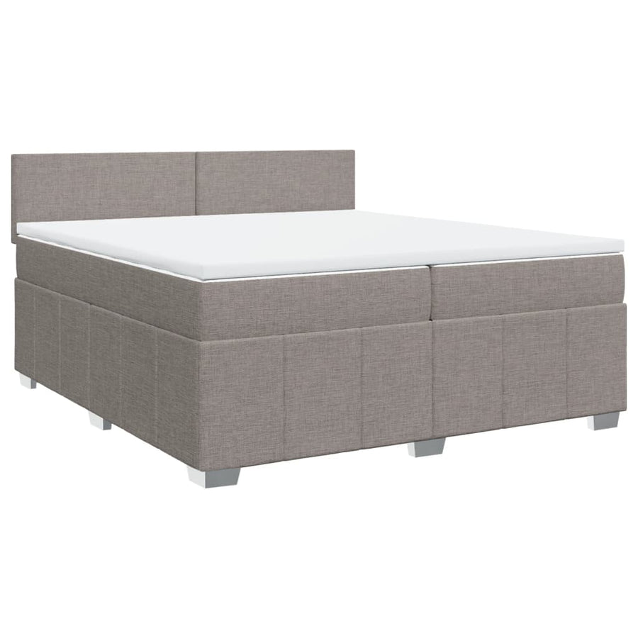 Boxspring met matras stof taupe 200x200 cm