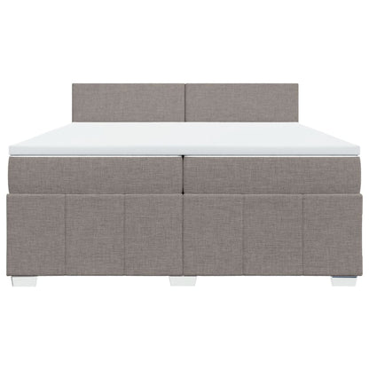 Boxspring met matras stof taupe 200x200 cm