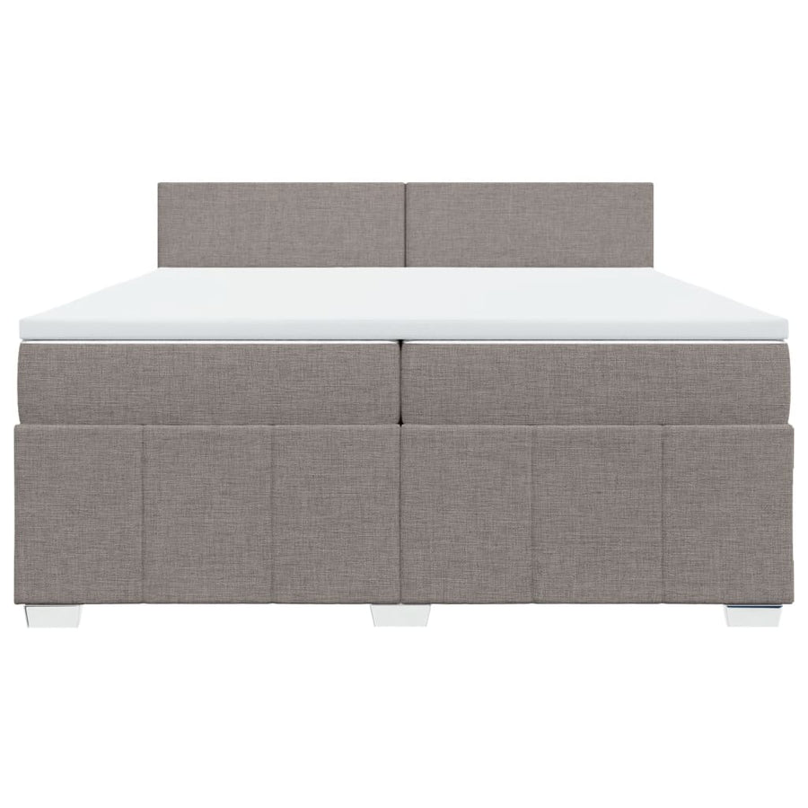 Boxspring met matras stof taupe 200x200 cm