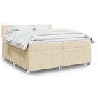 Boxspring met matras crèmekleurig 200x200 cm