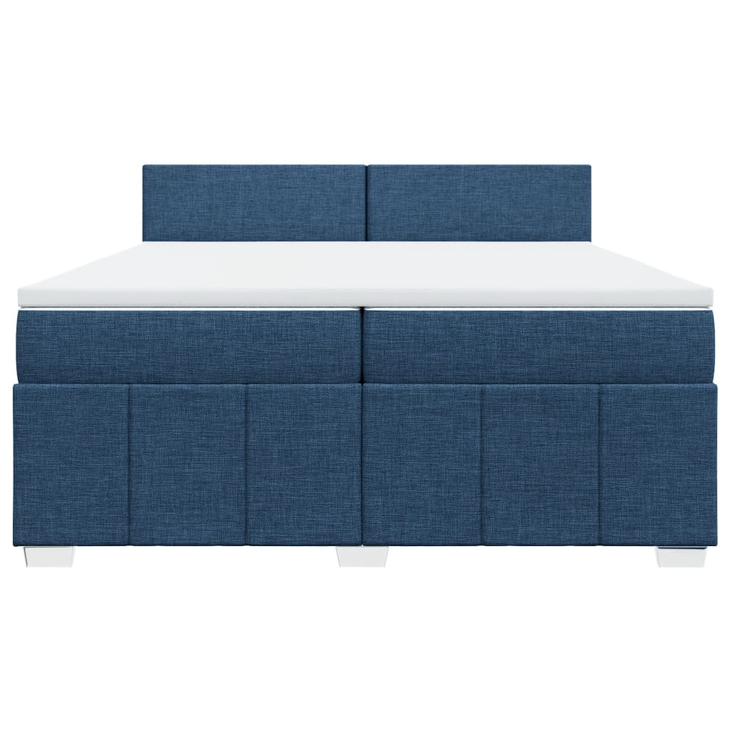 Boxspring met matras stof blauw 200x200 cm