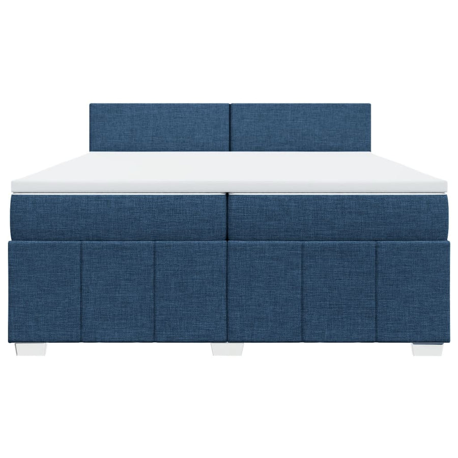 Boxspring met matras stof blauw 200x200 cm