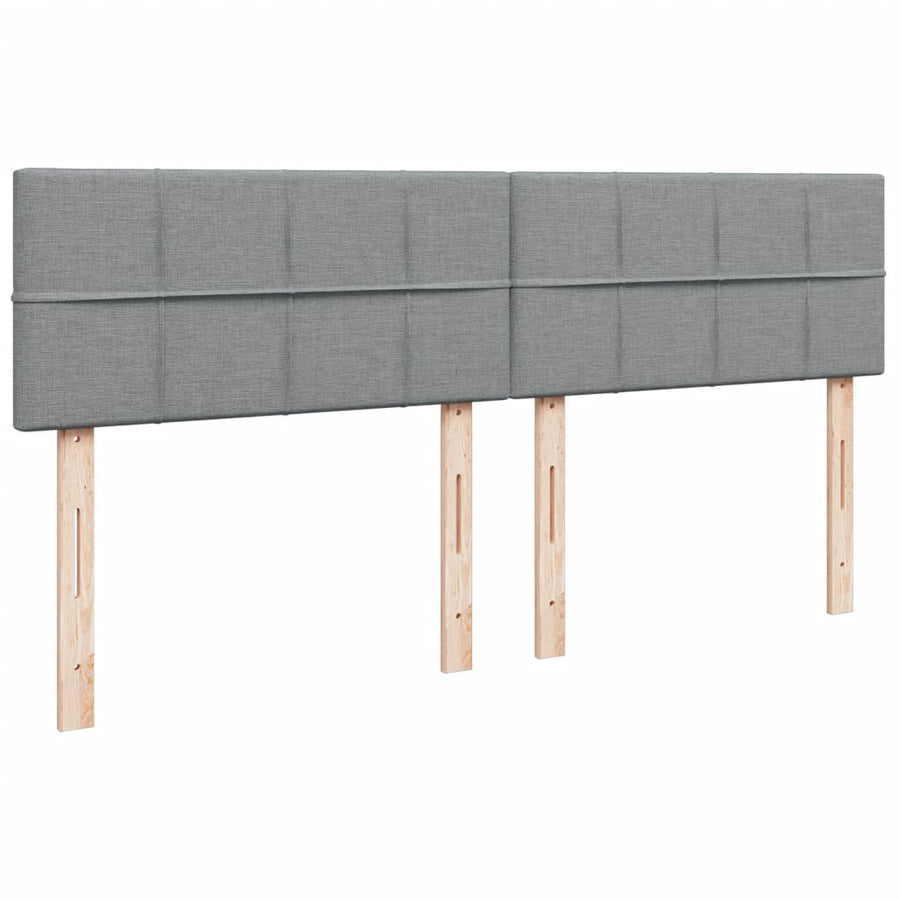 Boxspring met matras stof lichtgrijs 200x200 cm