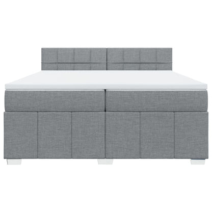 Boxspring met matras stof lichtgrijs 200x200 cm