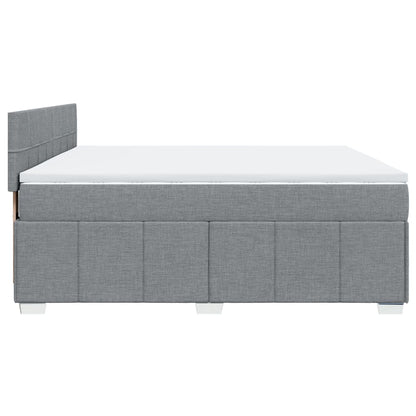 Boxspring met matras stof lichtgrijs 200x200 cm