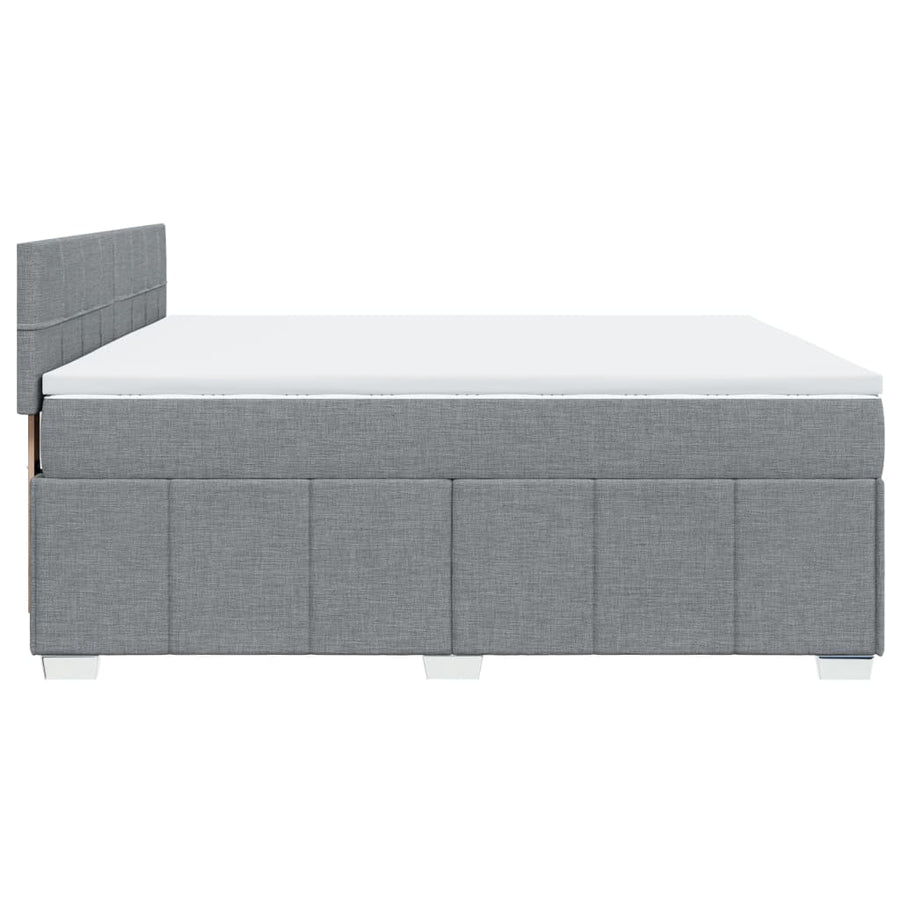 Boxspring met matras stof lichtgrijs 200x200 cm