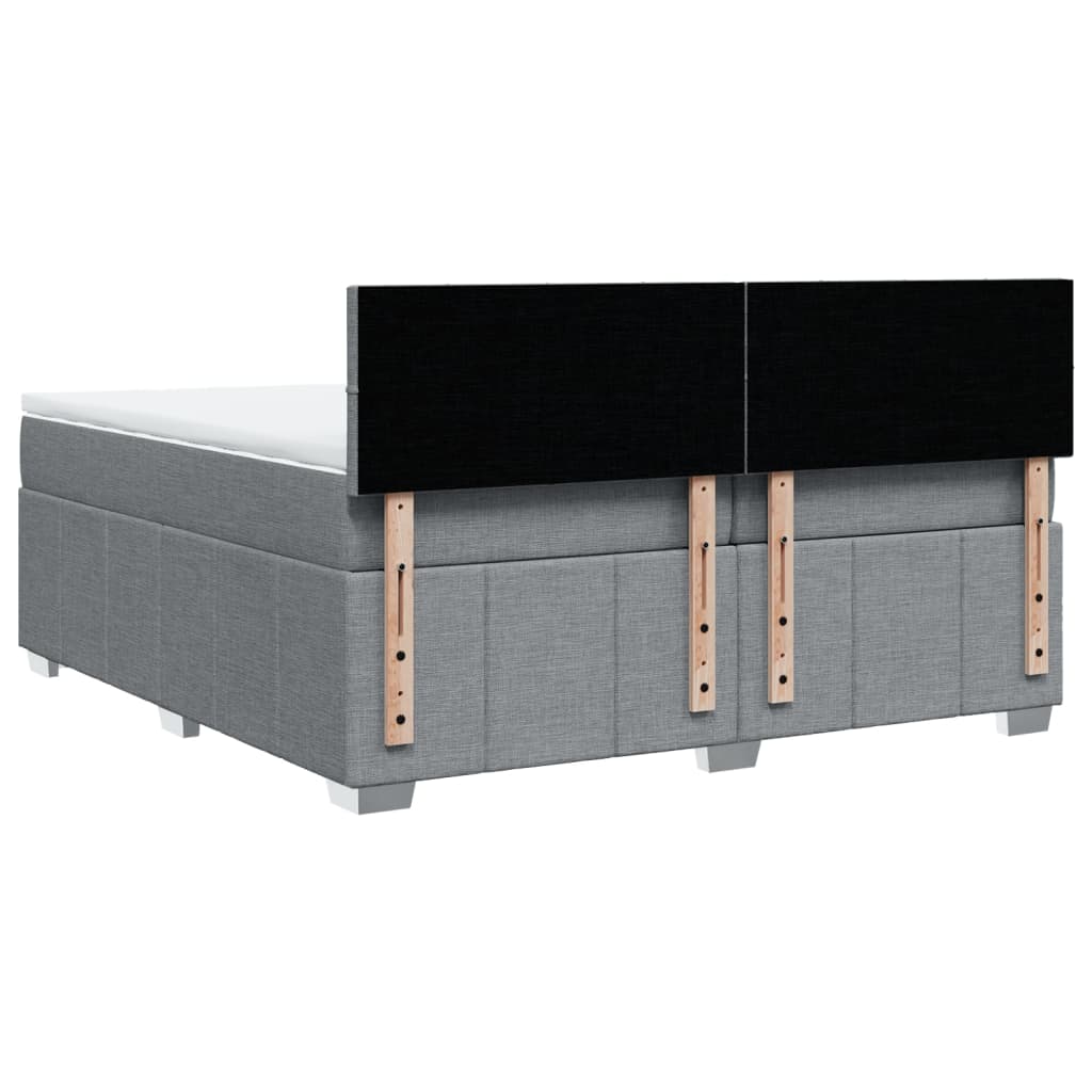 Boxspring met matras stof lichtgrijs 200x200 cm