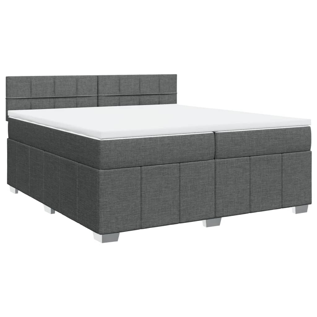 Boxspring met matras stof donkergrijs 200x200 cm