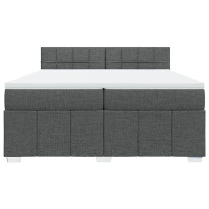 Boxspring met matras stof donkergrijs 200x200 cm