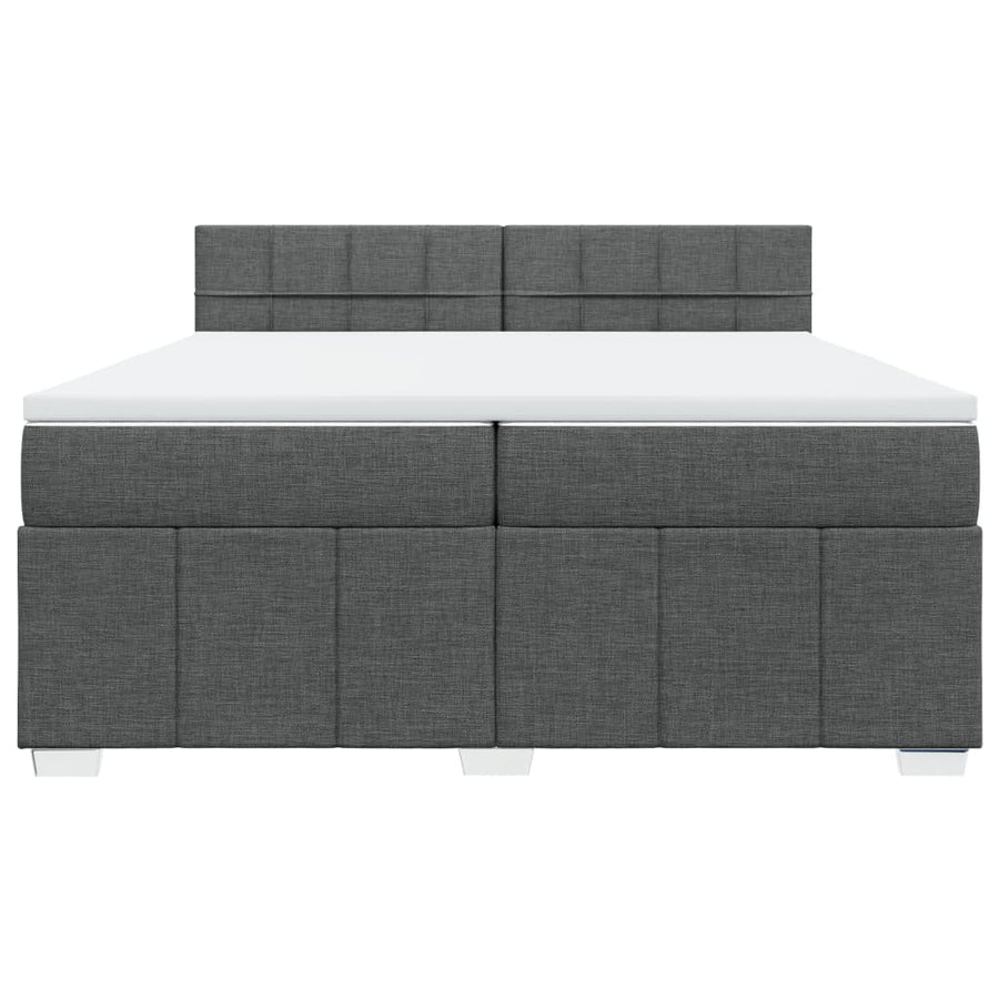 Boxspring met matras stof donkergrijs 200x200 cm