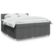 Boxspring 200x200 cm donkergrijs met pocketveringmatras