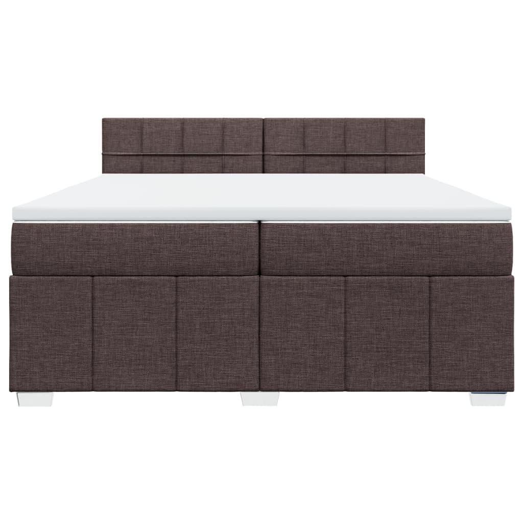 Boxspring met matras stof donkerbruin 200x200 cm