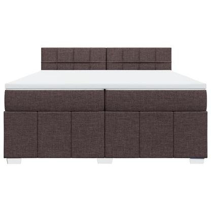 Boxspring met matras stof donkerbruin 200x200 cm